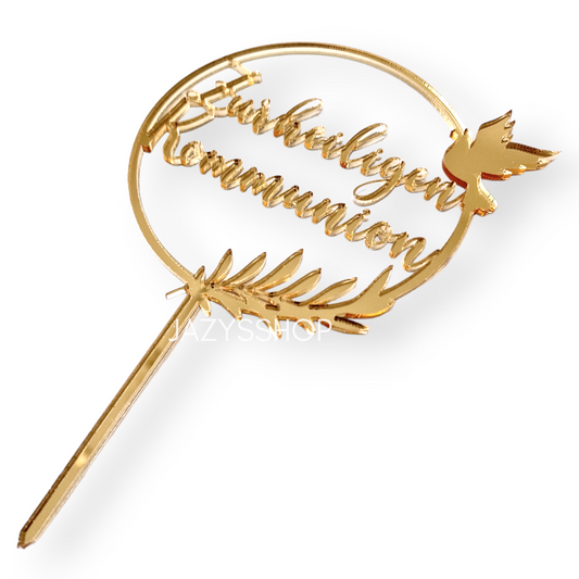 Acryltopper Kommunion im Ring mit Taube