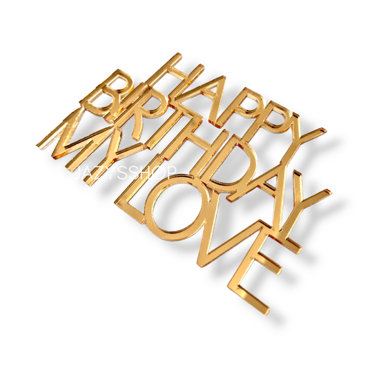 Acryl Charm/Aufleger My Love Block Gold