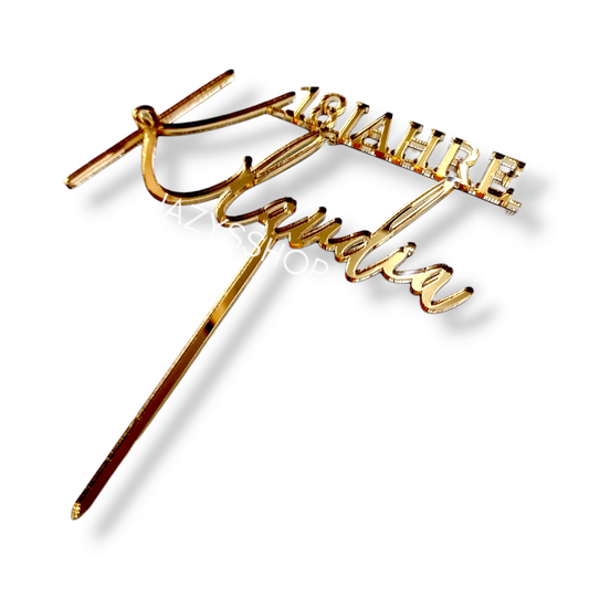 Individueller Topper "Klaudia" Name+Zahl