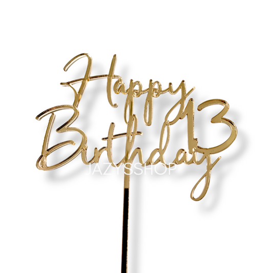 Personalisierbarer Happy Birthday Topper mit Zahl