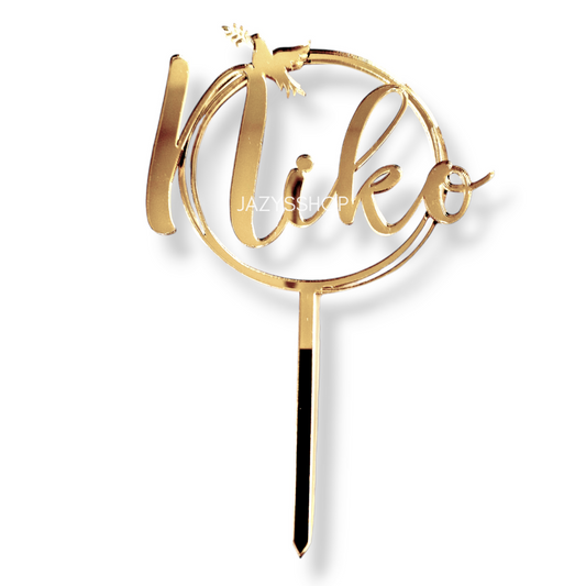 Individueller Taufetopper Name auf Rahmen