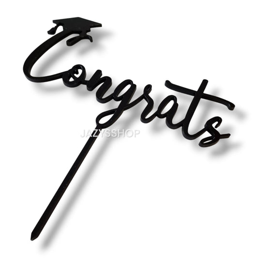 Acryltopper Congrats mit Cap (Abschluss)