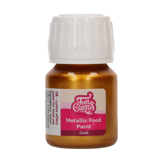 Funcakes Metallic Paint Gold 30ml MHD 11/25