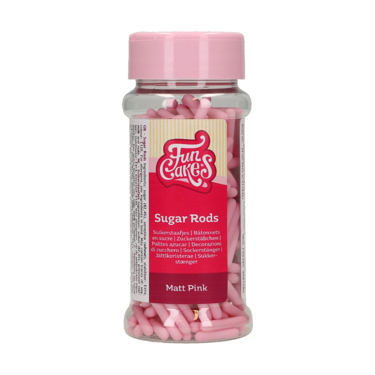 Funcakes Sugar Rods - Matt Pink 70 gr.