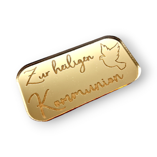 Acryl Plakette Rechteckig Kommunion mit Taube