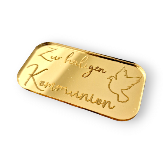 Acryl Plakette Rechteckig Kommunion mit Taube