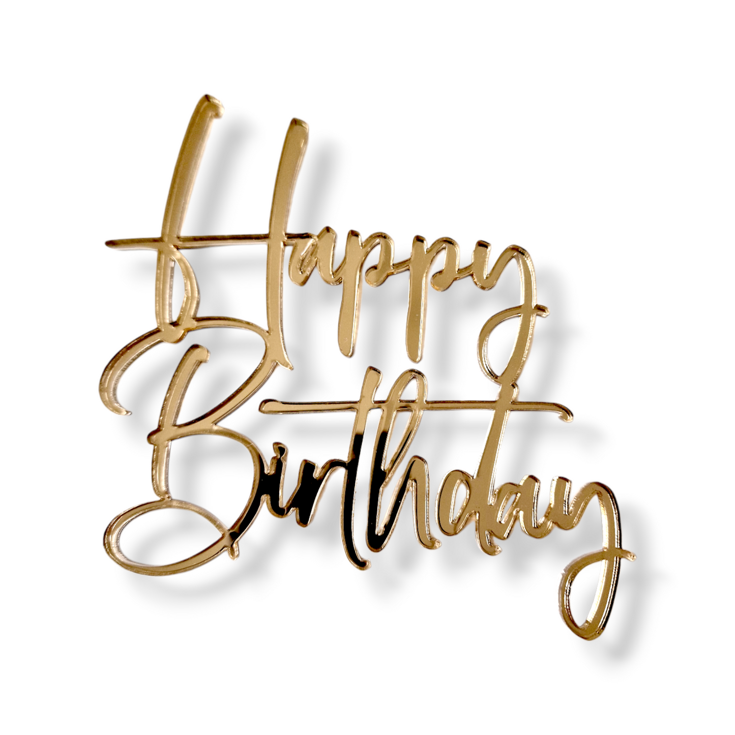 Acryl Charm (Bento Cakes) Happy Birthday Gold