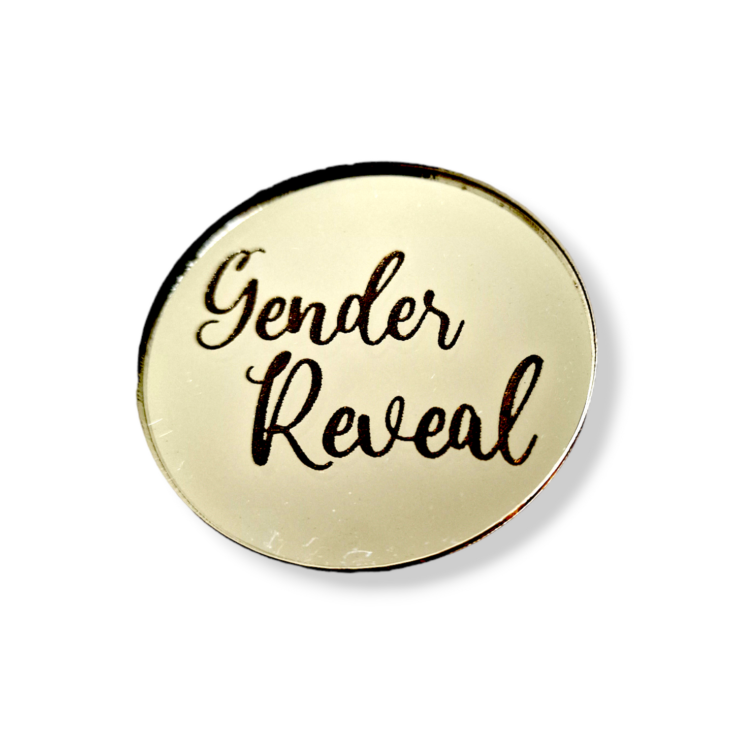 Acryl Plakette Gender Reveal Gold