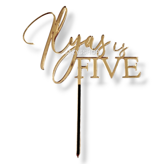 Individueller Caketopper "Ilyas is FIVE"