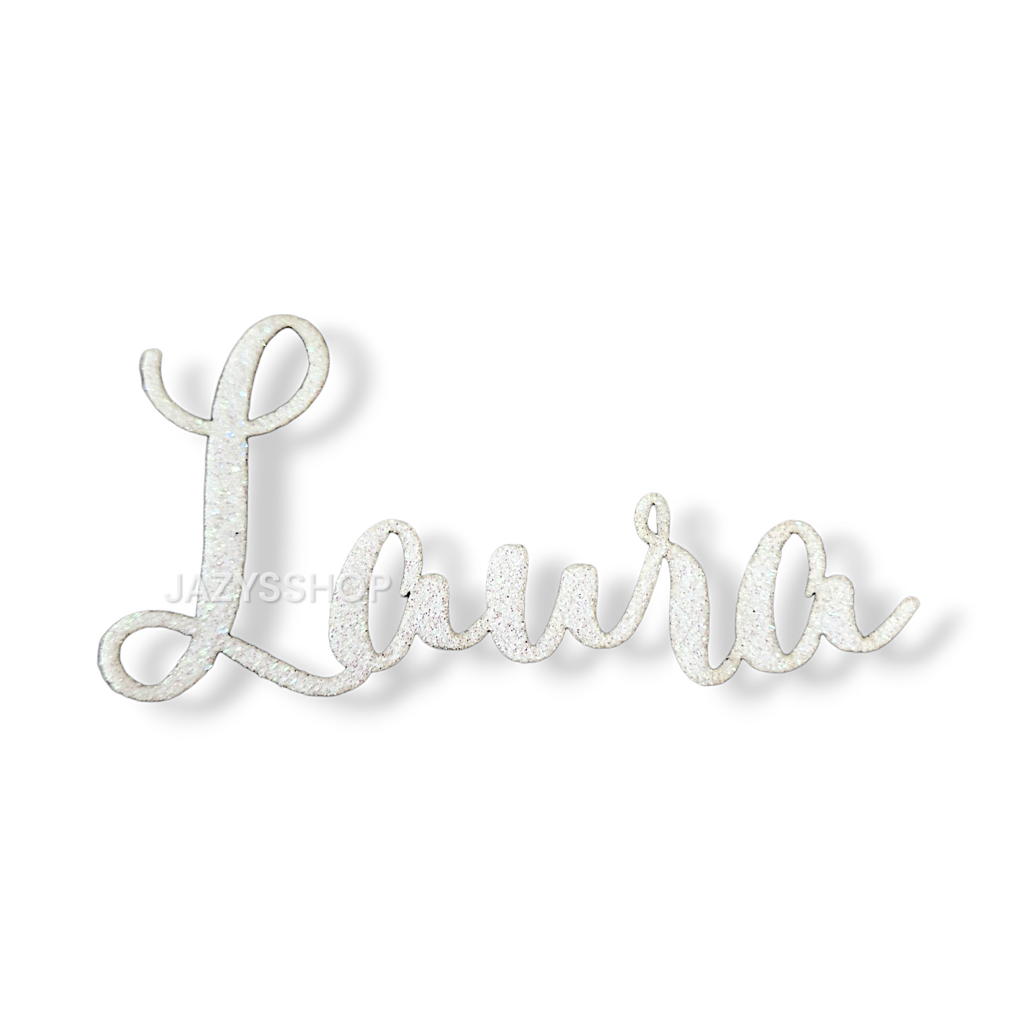 Wunsch Charm Kartonpapier Weiß Glitzer