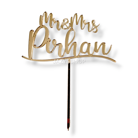 Individueller Acryltopper Wedding Mr&Mrs+Name