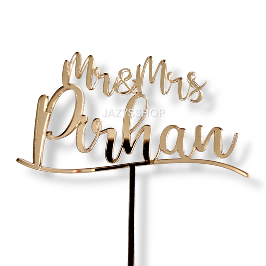Individueller Acryltopper Wedding Mr&Mrs+Name