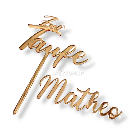 Personalisierbares Taufe/Firmung Caketopper Set