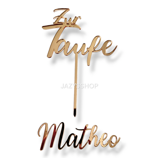 Personalisierbares Taufe/Firmung Caketopper Set