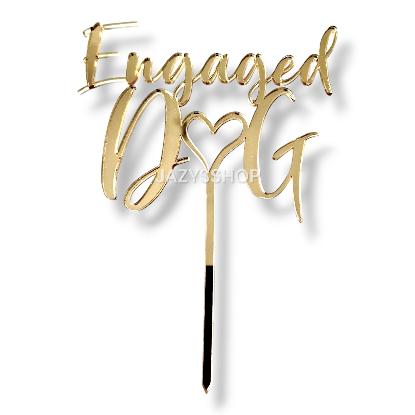 Individueller Hochzeitstopper Engaged Initials