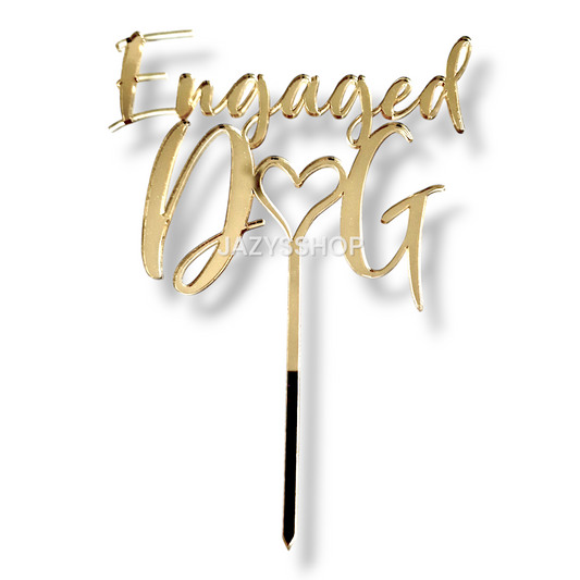 Individueller Hochzeitstopper Engaged Initials