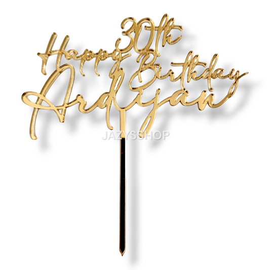 Personalisierbarer Topper Modern Zahl&Name