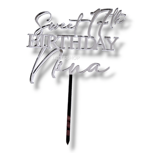 Personalisierbarer Topper "Sweet 17th+Name"
