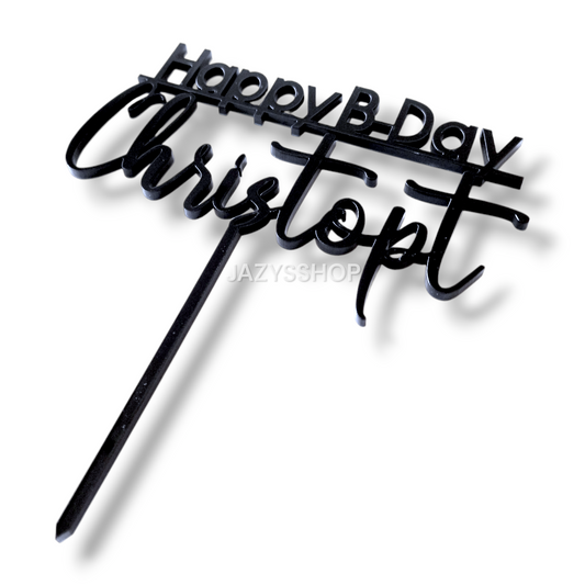 Individueller Caketopper Happy B-day Name Kombi