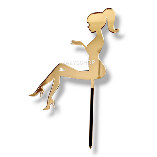 Silhouette Girl Caketopper
