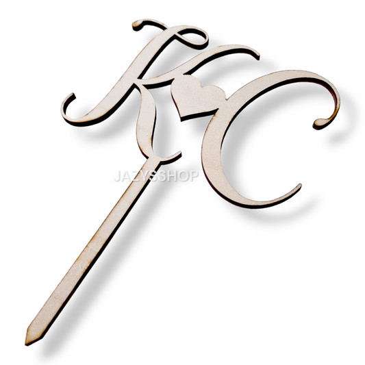 Individueller Hochzeitstopper "Sweetheart1" Initials