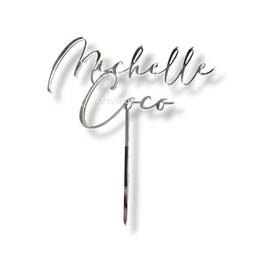 Individueller Namens-Caketopper "Modern" Doppelname