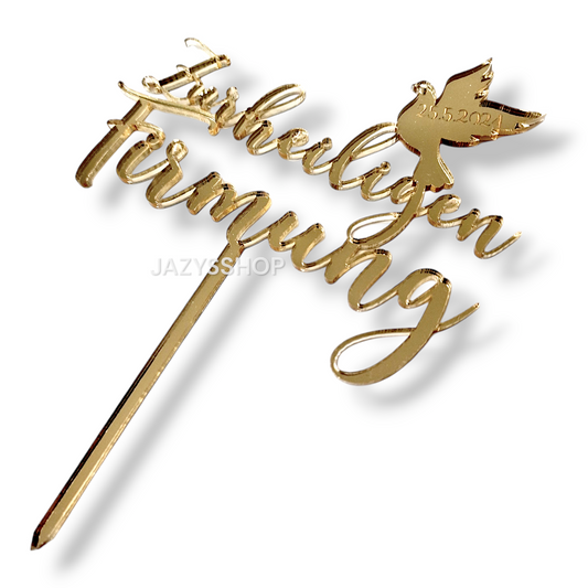 Individueller Caketopper "Firmung mit Datum Gravur"