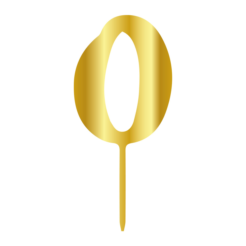 Cake Topper - Klein Gold - Zahl 0