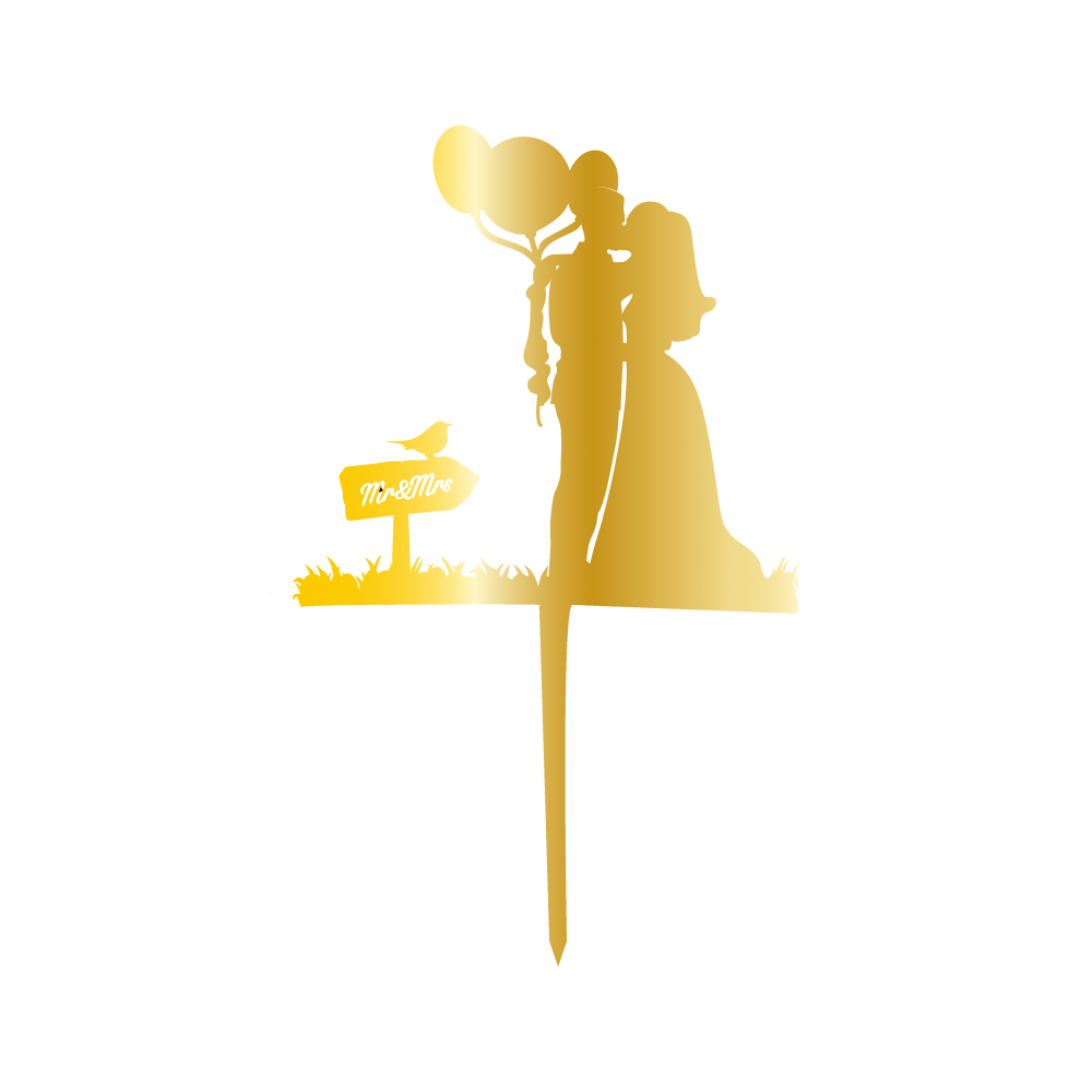 Acryltopper - Wedding in Nature Gold