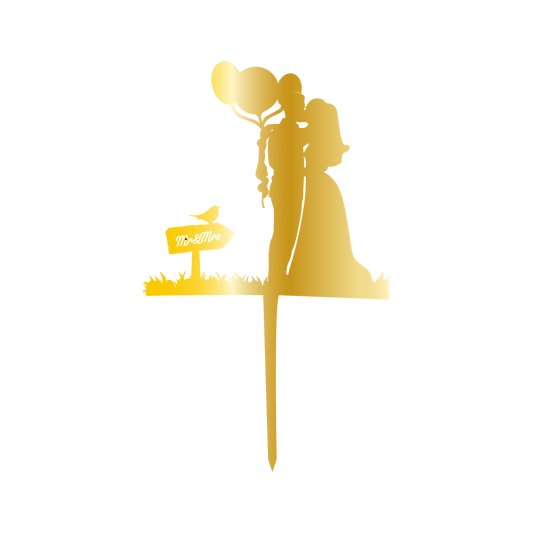 Acryltopper - Wedding in Nature Gold