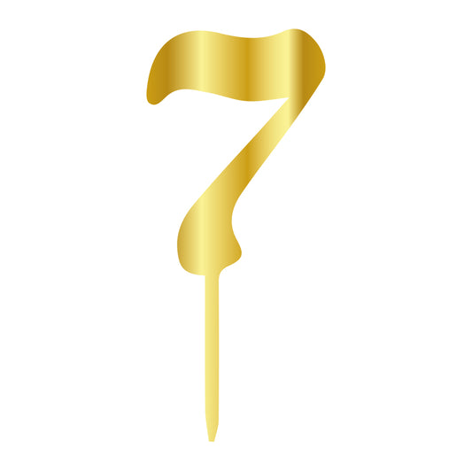 Cake Topper - Klein Gold - Zahl 7