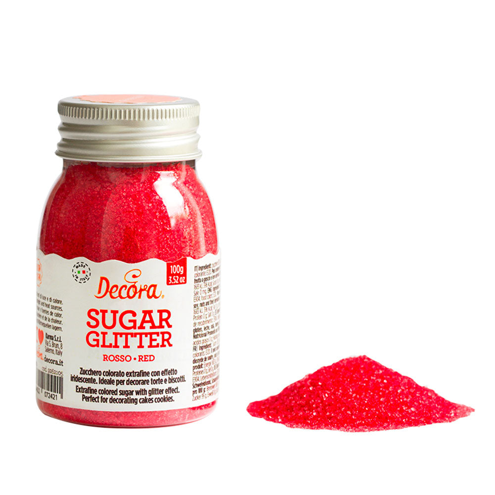 Decora Glitzerzucker Rot 100gr.
