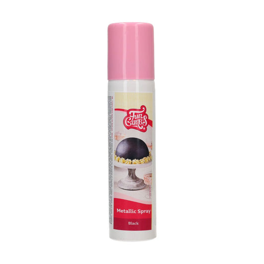 Funcakes Metallic Spray Schwarz 100ml MHD 10/26