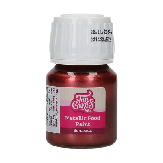 Funcakes Metallic Paint Bordeaux 30ml MHD 11/24
