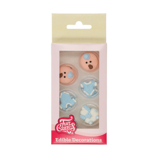 Funcakes Zuckerdekoration - Baby Boy Set/12 Stk. MHD 2/25