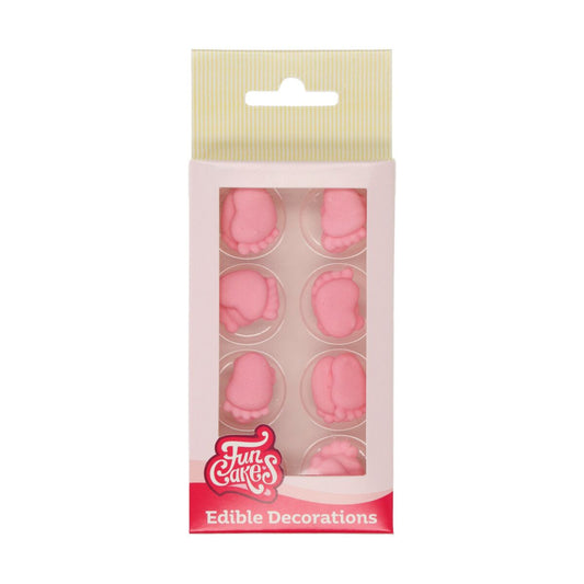 Funcakes Zuckerdekoration - Baby Füße Rosa Set/16 Stk. MHD 2/25
