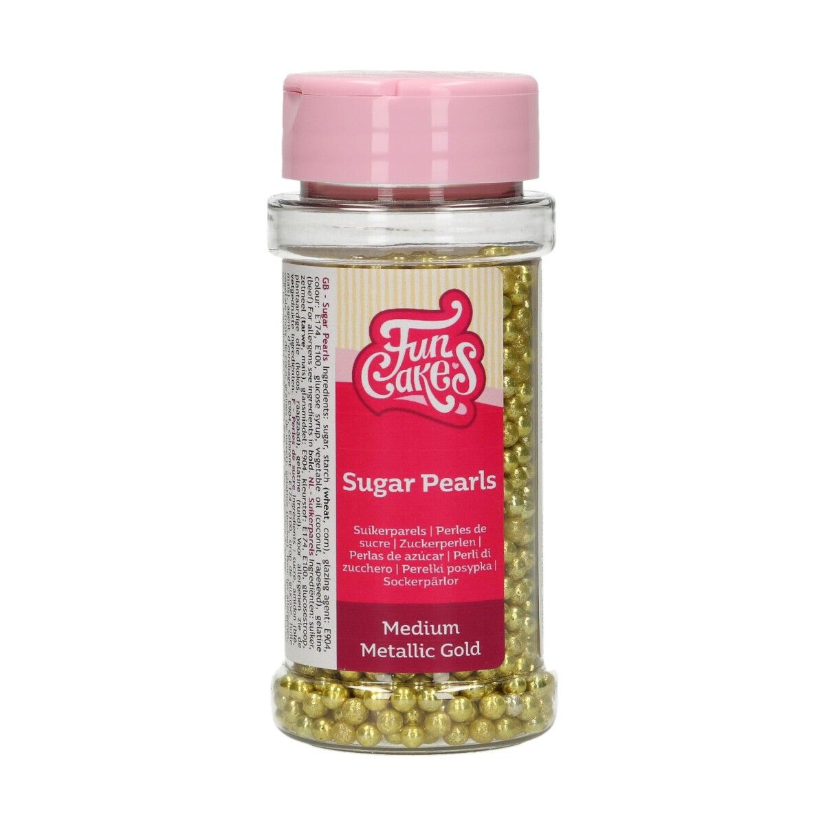 Funcakes Zuckerperlen Metallic Gold 80 gr. MHD 06/25
