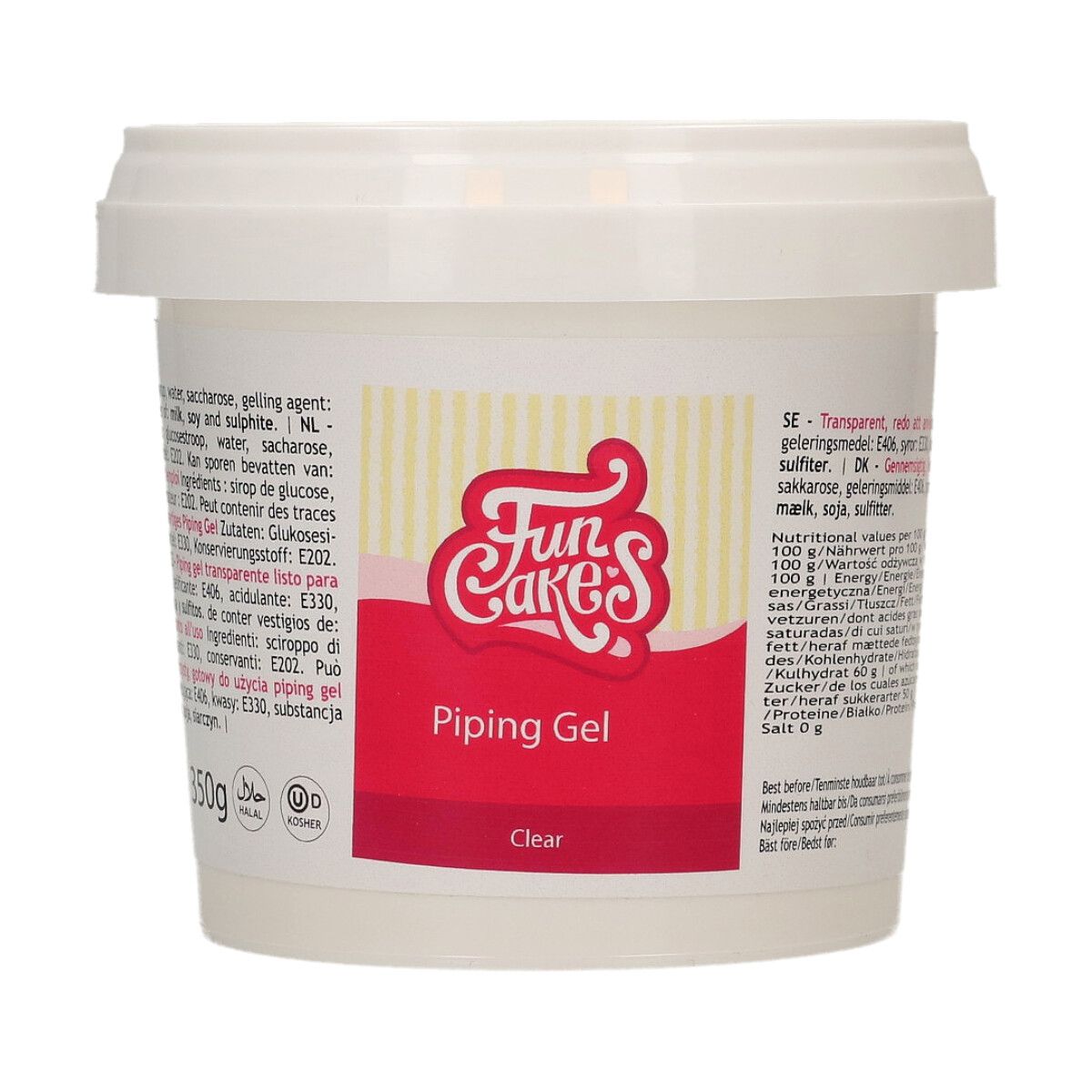 Funcakes Piping Gel Klar 350gr. MHD 12/25