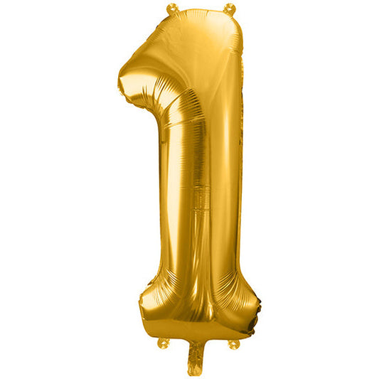 Folienballon Ziffer ''1'', 86cm, gold
