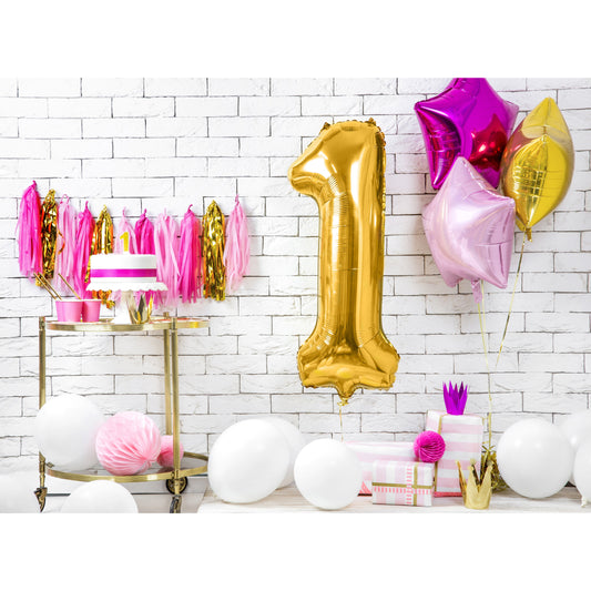 Folienballon Ziffer ''1'', 86cm, gold