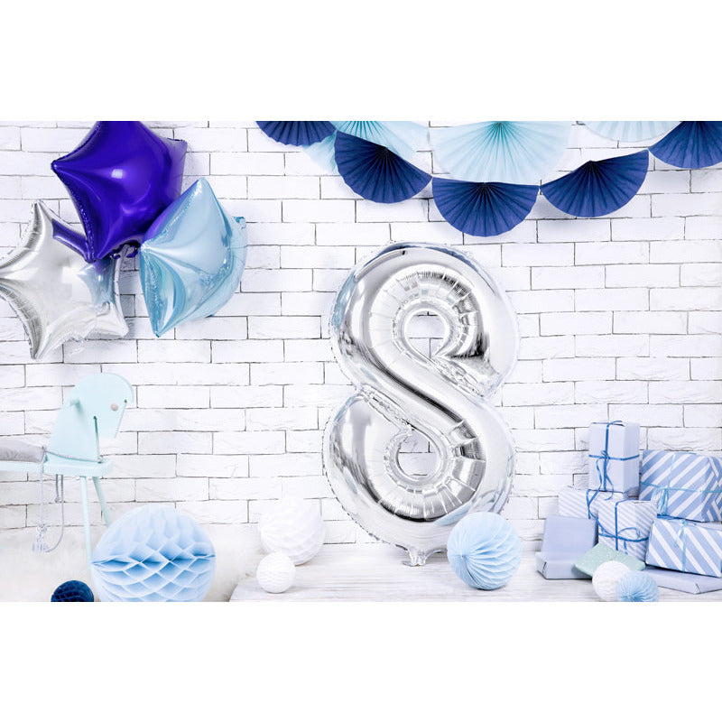 Folienballon Ziffer ''8'', 86cm, silber