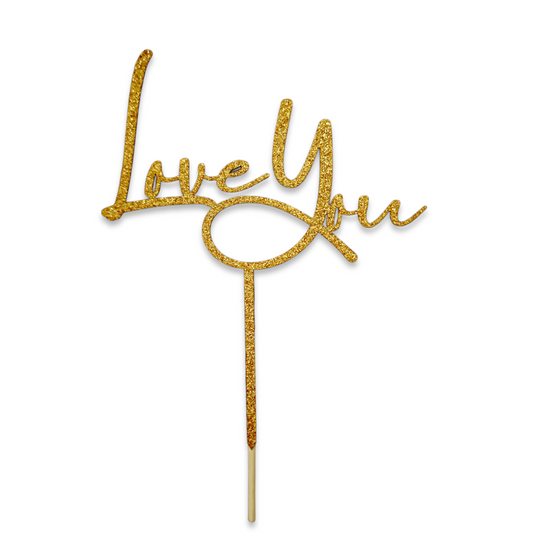 Papiertopper Glitzergold Love You