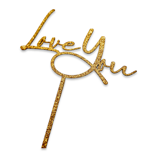 Papiertopper Glitzergold Love You