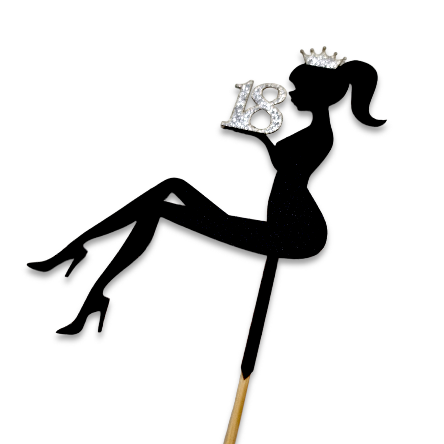 Silhouette Girl Topper mit Wunschzahl