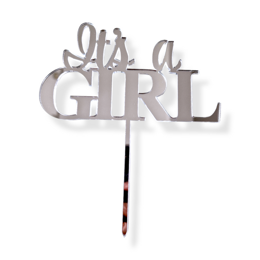 Acryltopper "It's a Girl" Silber