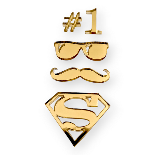 Acryl Charm Set "Superhero" 5 teilig