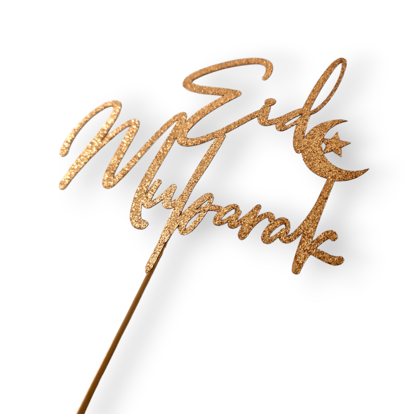 Papiertopper Eid Mubarak 2 Goldglitzer