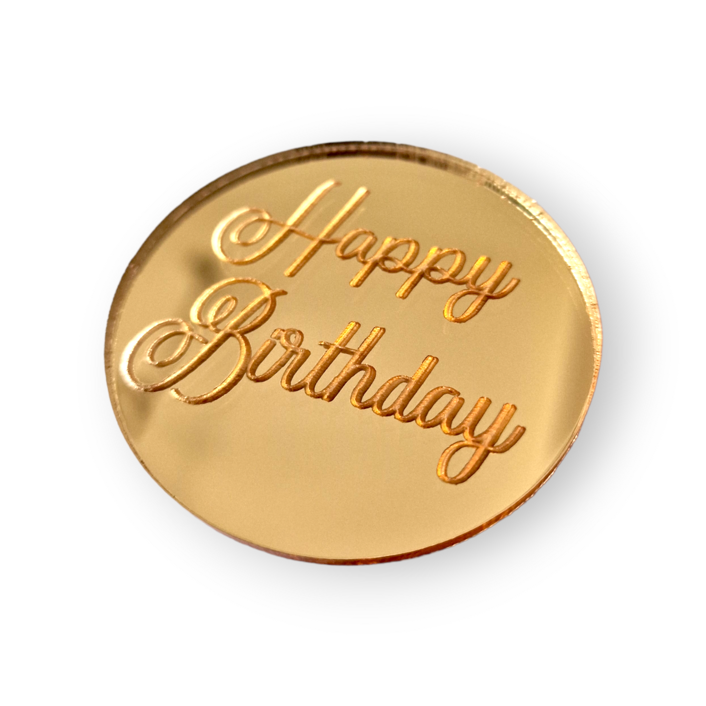 Acryl Plakette Happy Birthday5 Gold