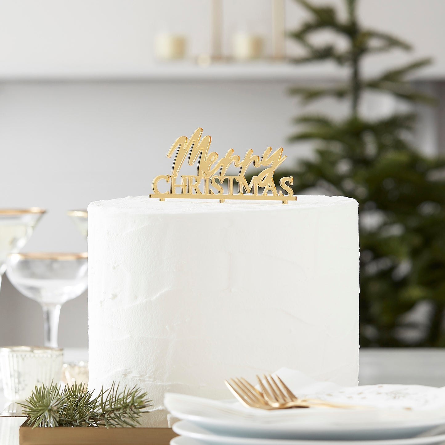 Acryltopper Merry Christmas Gold