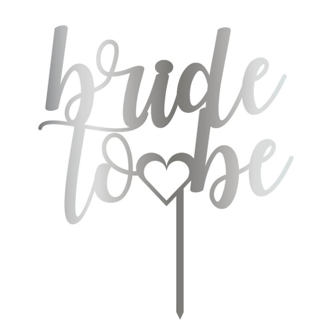 Acryltopper - bride to be Silber